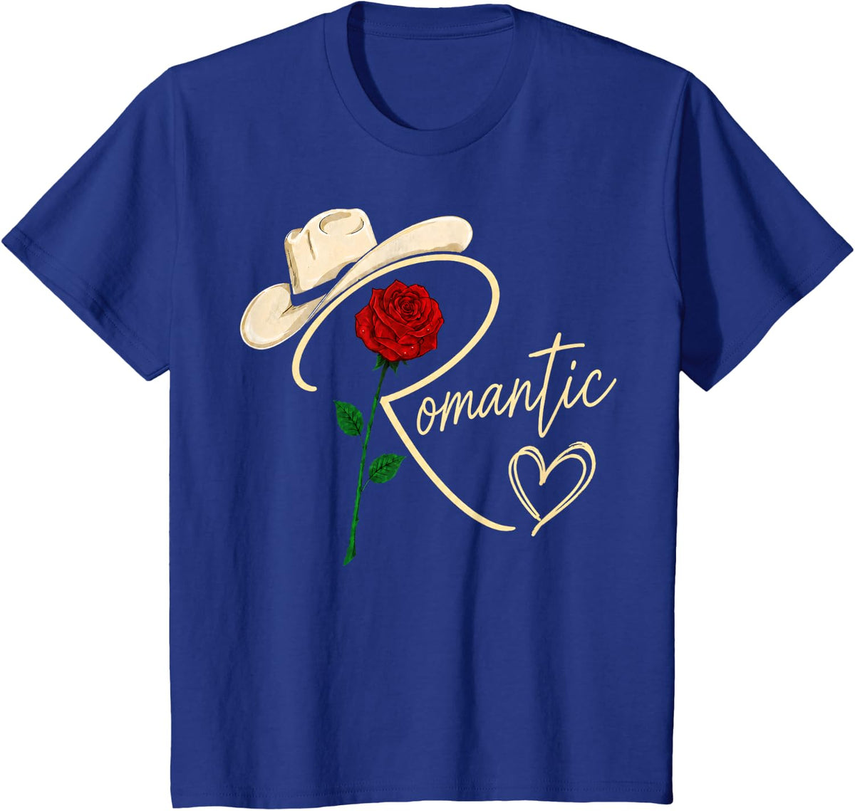 Romantic Rose Heart Gift for Women Men T-Shirt - Royal Blue