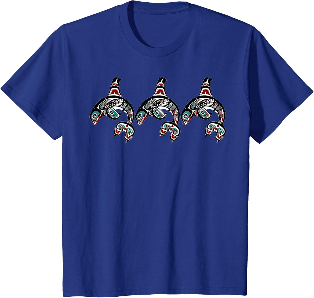 Orca Killer Whale Pacific Northwest Alaska Native American 3 T-Shirt - Royal Blue
