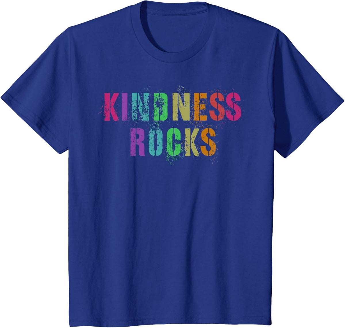 Vintage KINDNESS ROCKS Kind Rolling Back Be Good Teacher T-Shirt - Royal Blue