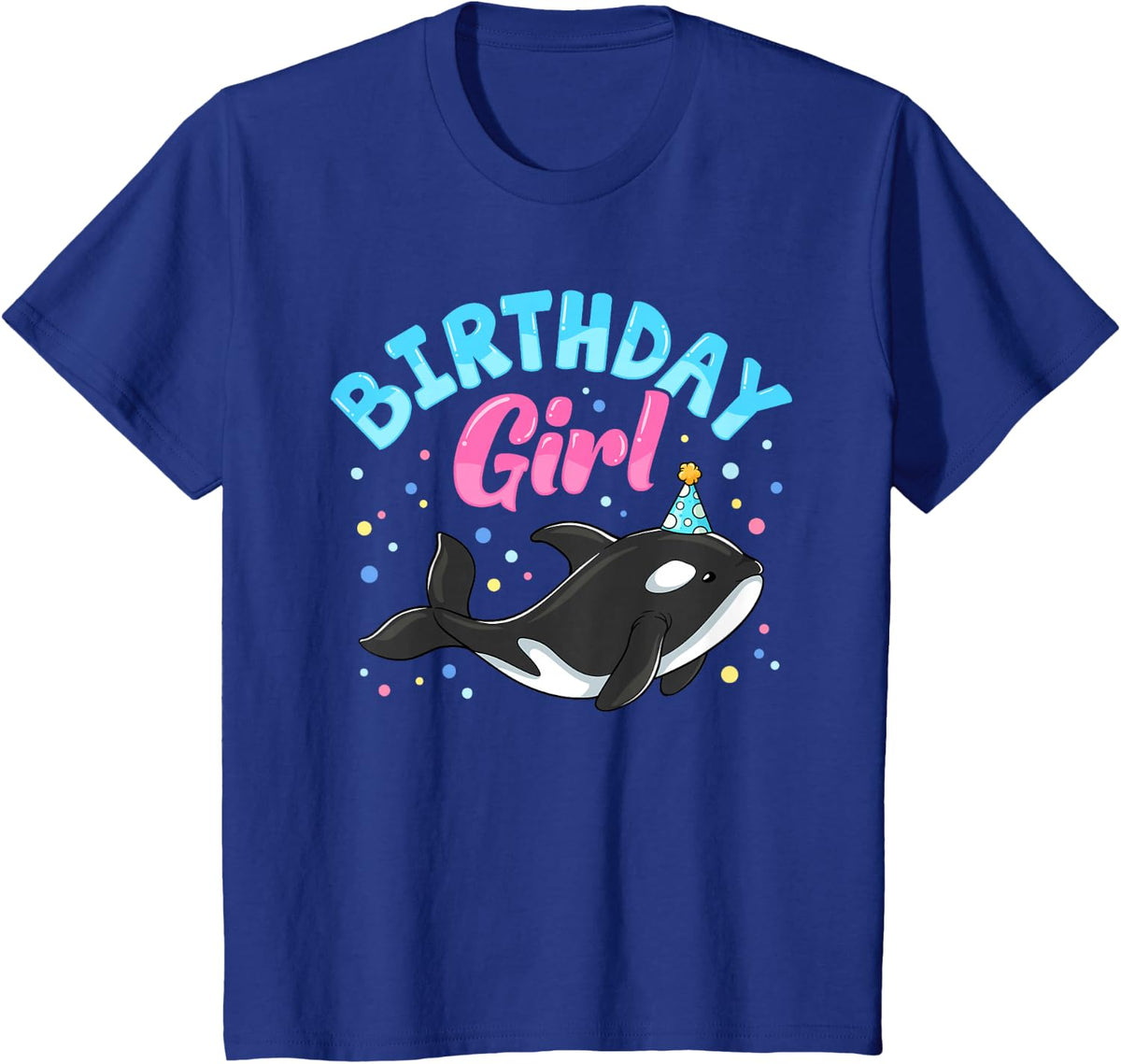 Cute orcas Killer Whale Birthday Party T-Shirt - Royal Blue
