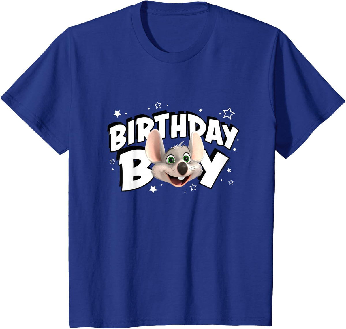 Chuck E. Cheese Birthday Boy Celebration Chuck Face Logo T-Shirt - Royal Blue