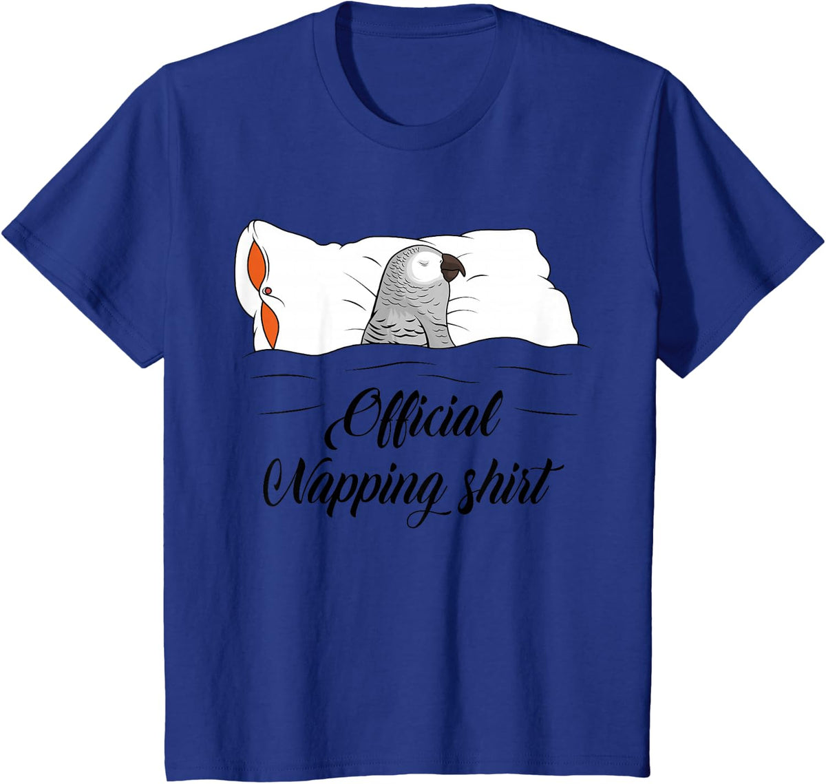 Sleeping African Grey Parrot Pyjamas Lover Official Napping T-Shirt - Royal Blue