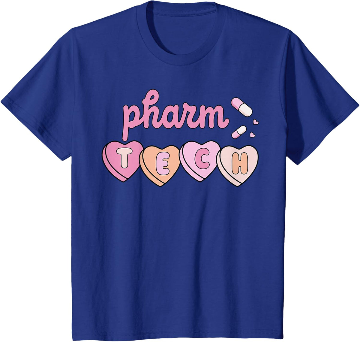 Pharm Tech Valentines Day Pharmacist Technician Cupid Hearts T-Shirt - Royal Blue
