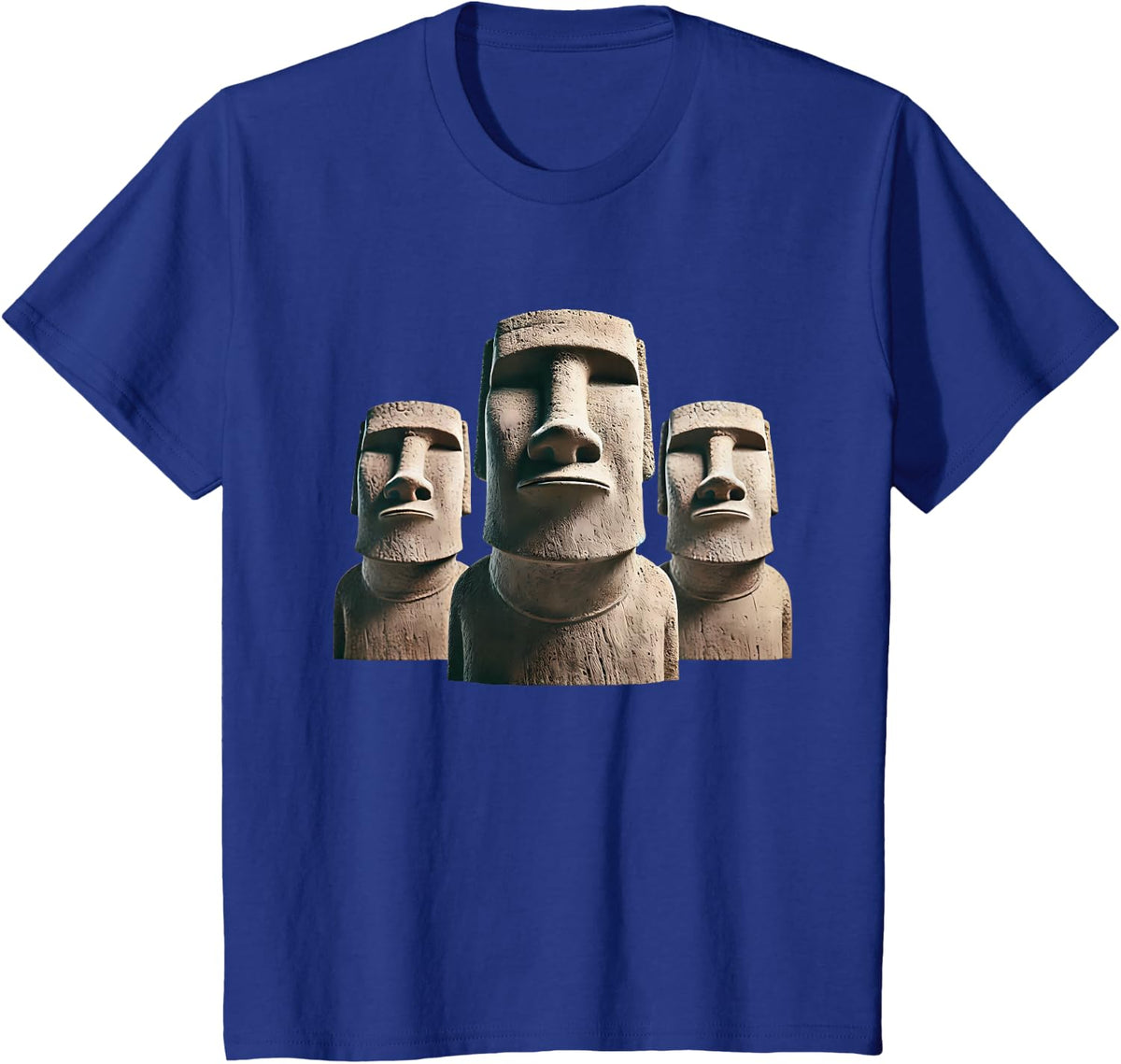 Moai Statue, Moai Monoliths, Easter Island Moai T-Shirt - Royal Blue