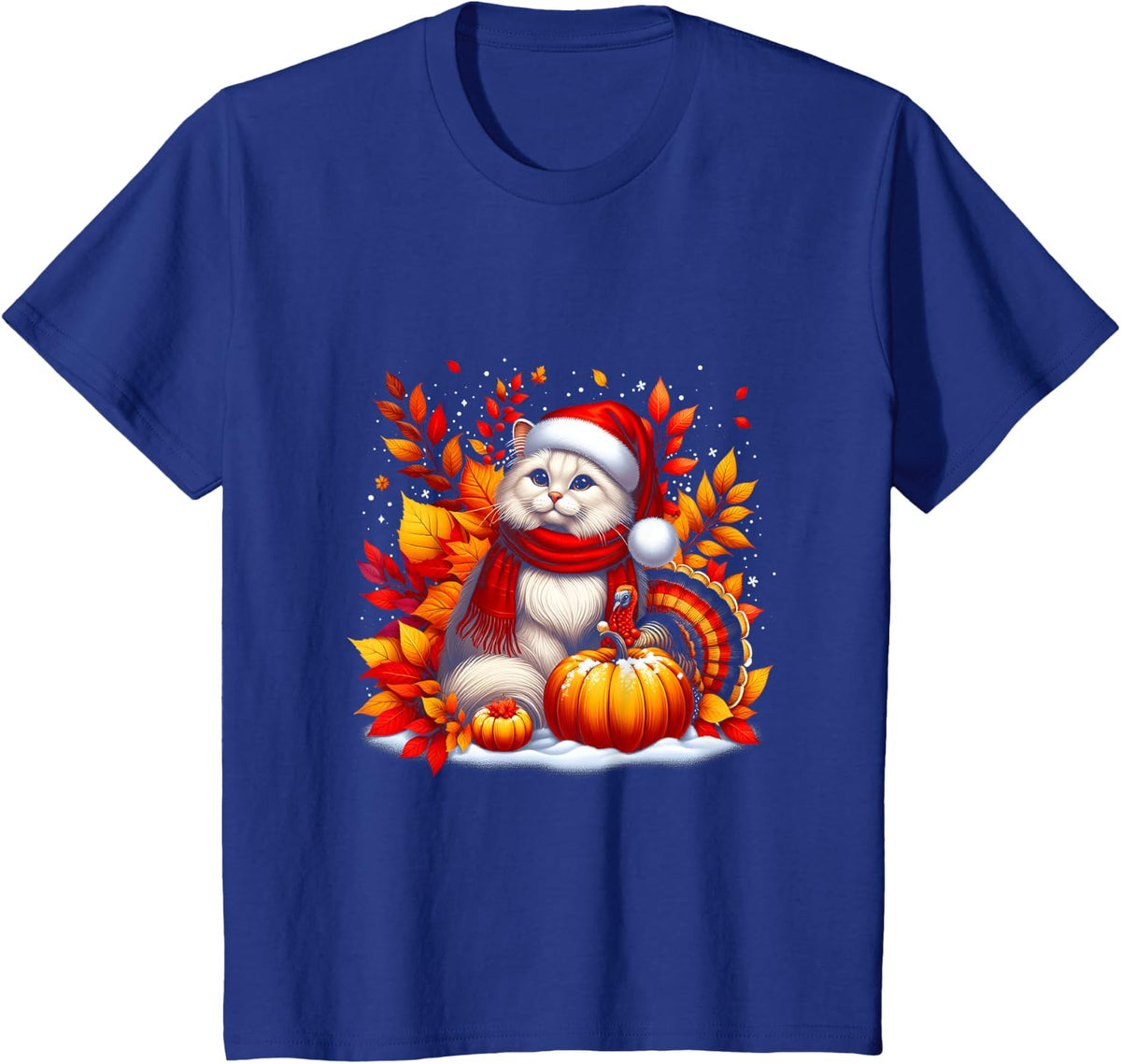It s a Fall Yall Cat Leaf Fall Tree Autumn Thanksgiving T-Shirt - Royal Blue