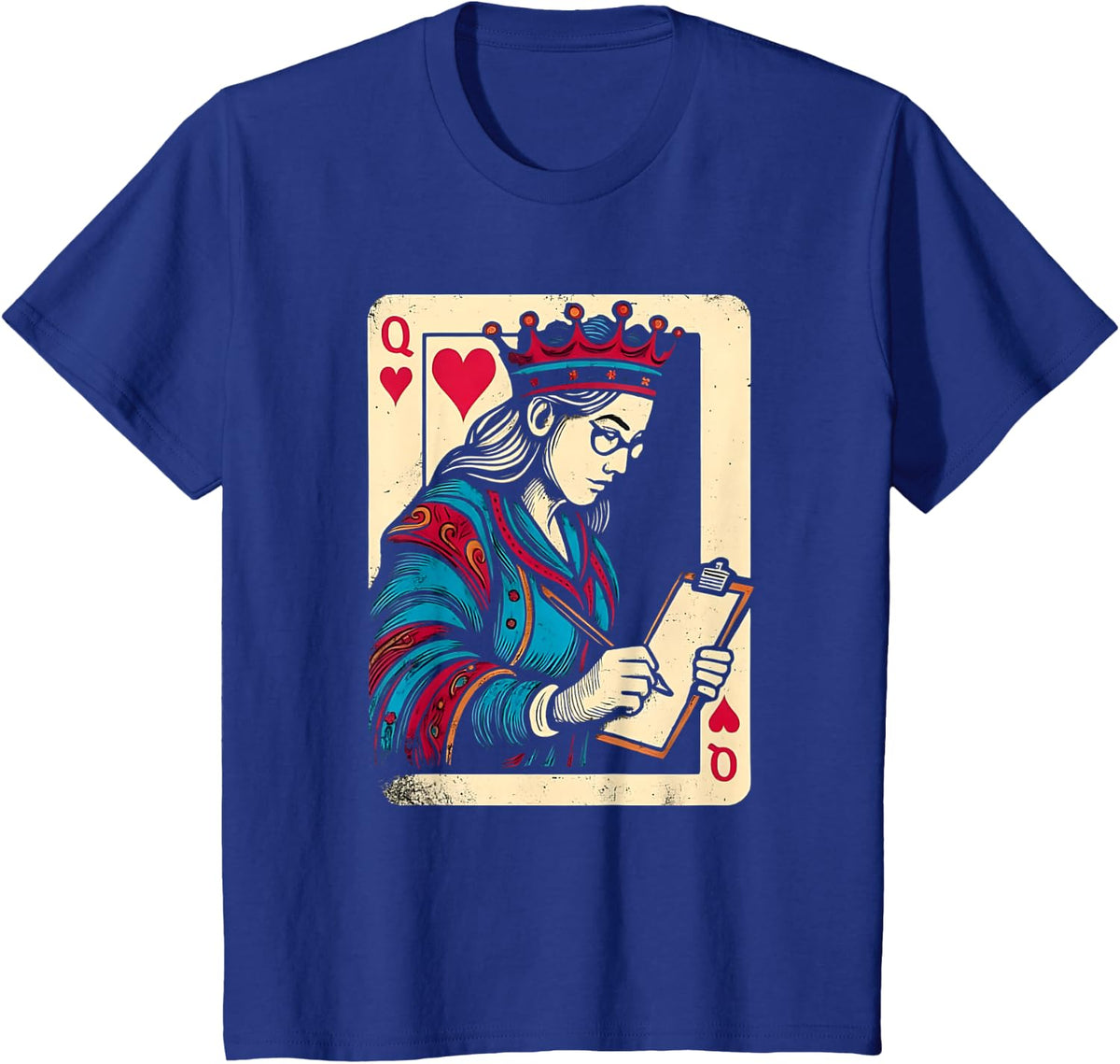 Queen of Heart Teacher Valentine Classroom Theme T-Shirt - Royal Blue