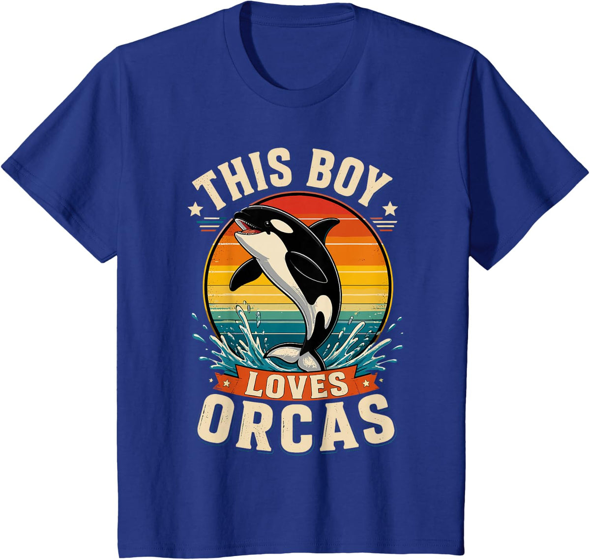 This Boy Loves Orcas Killer Whale T-Shirt - Royal Blue