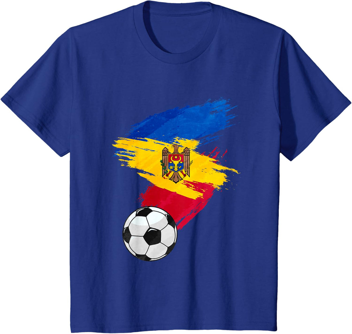 Moldova Soccer Football Flag T-Shirt - Royal Blue