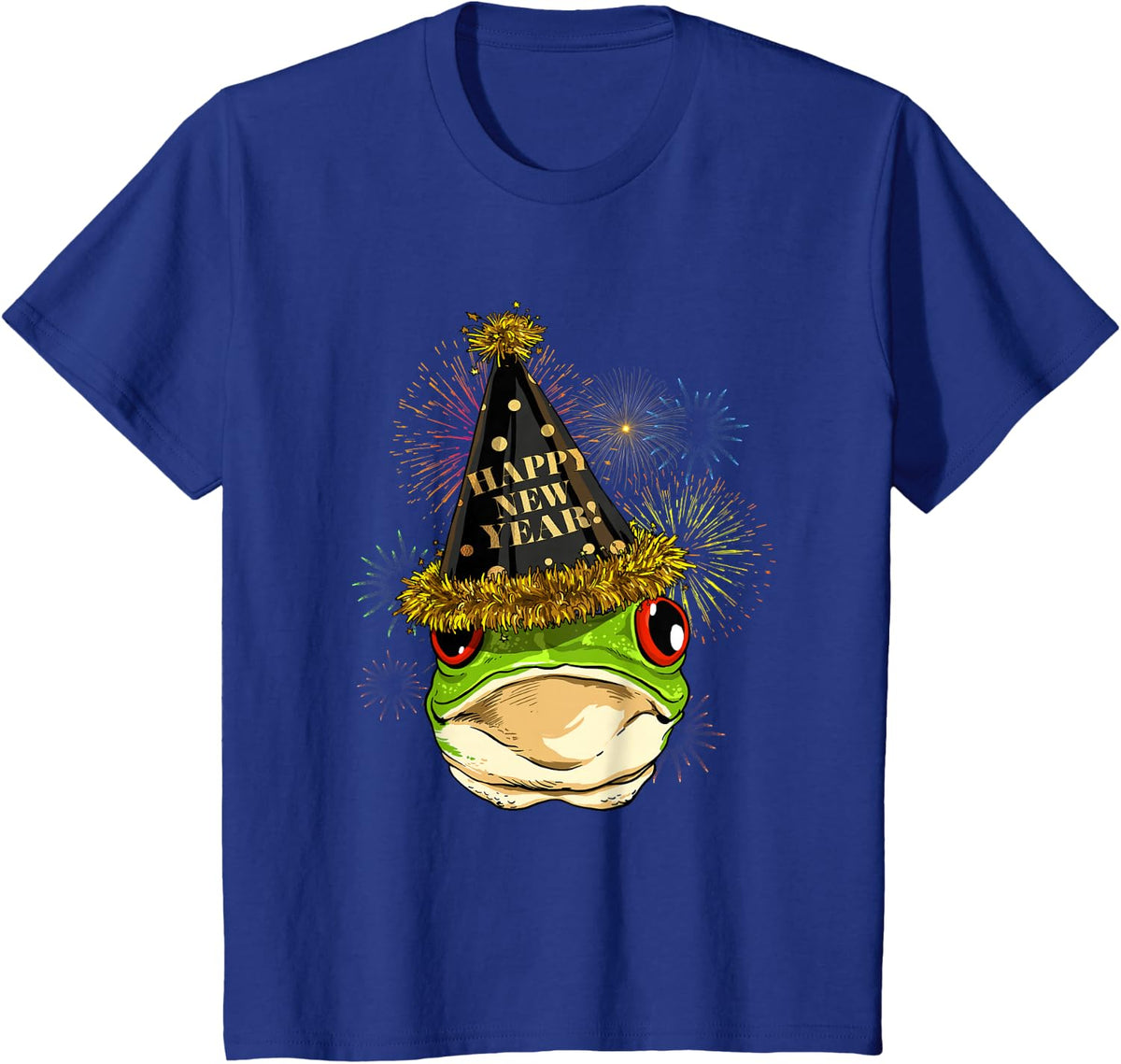 Frog New Year Shirt 2024 Happy New Years Eve NYE Fireworks T-Shirt - Royal Blue