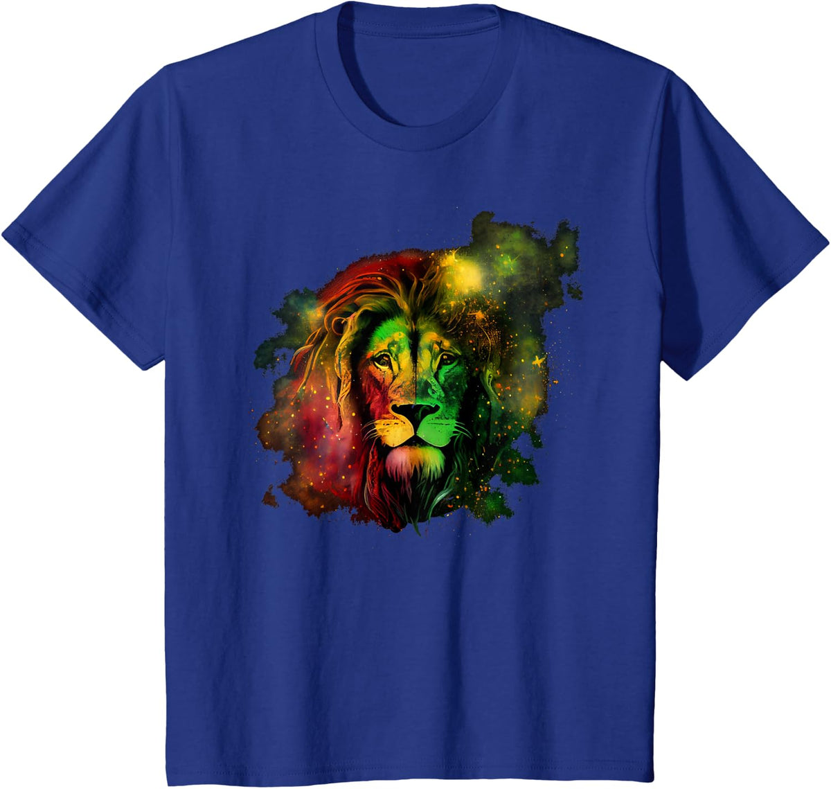 Reggae Lion Rastafarian Music Freedom Zion Jamaica T-Shirt - Royal Blue