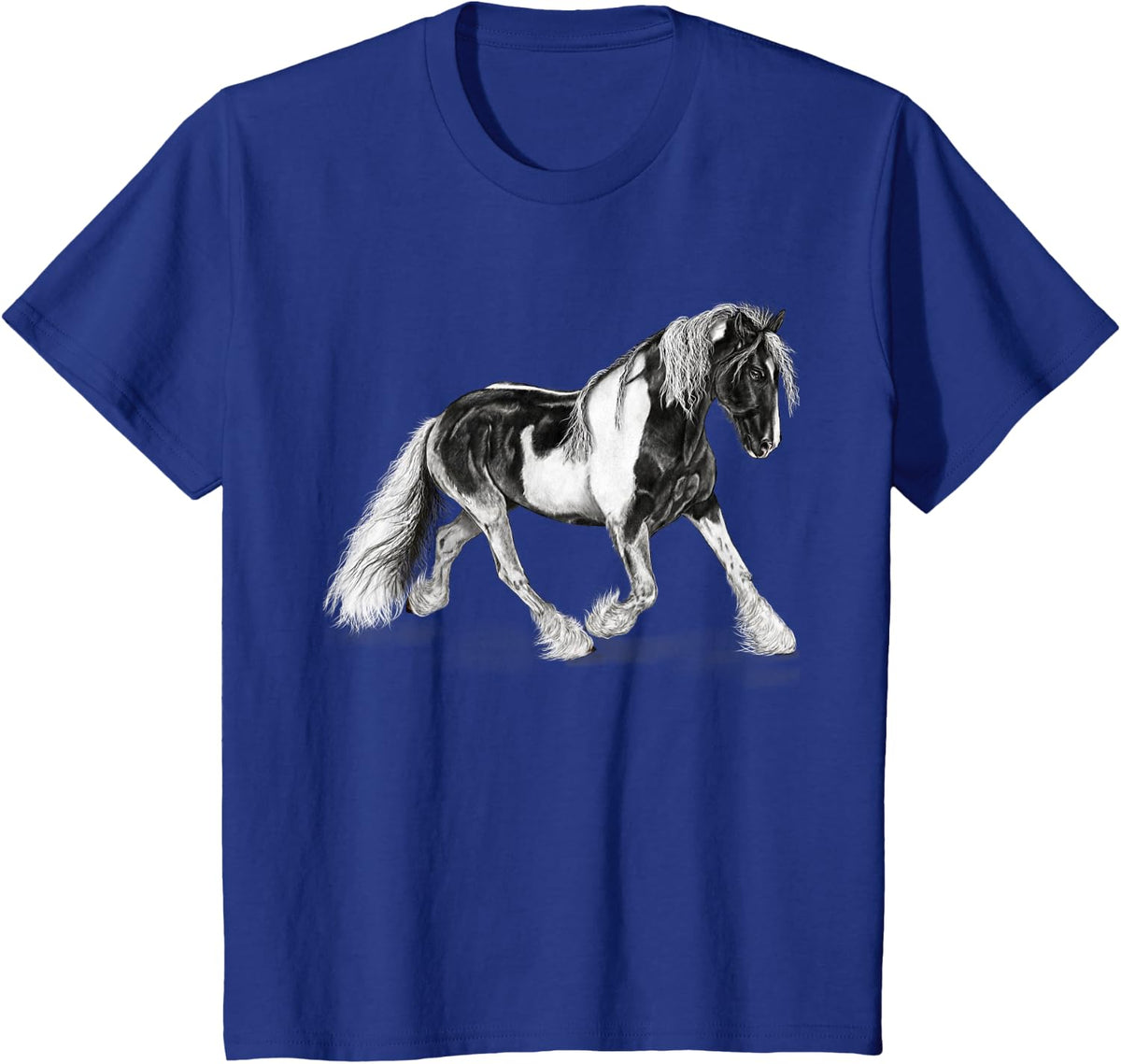 Beautiful Gypsy Vanner Stallion Horse T-Shirt T-Shirt - Royal Blue