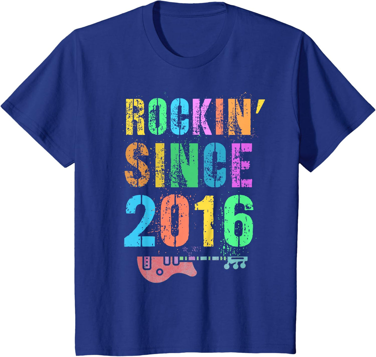 ROCKIN' SINCE 2016 Vintage Rockstar 10th Birthday Boy Girl T-Shirt - Royal Blue