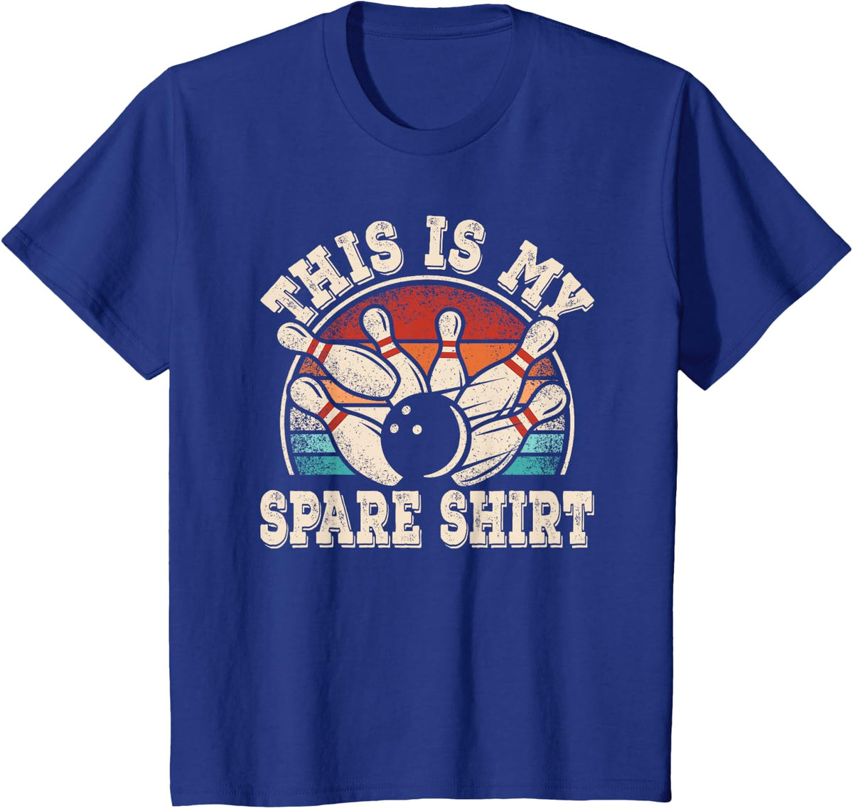 Funny Bowling Lover Bowler Retro Men Women This Is My Spare T-Shirt - Royal Blue