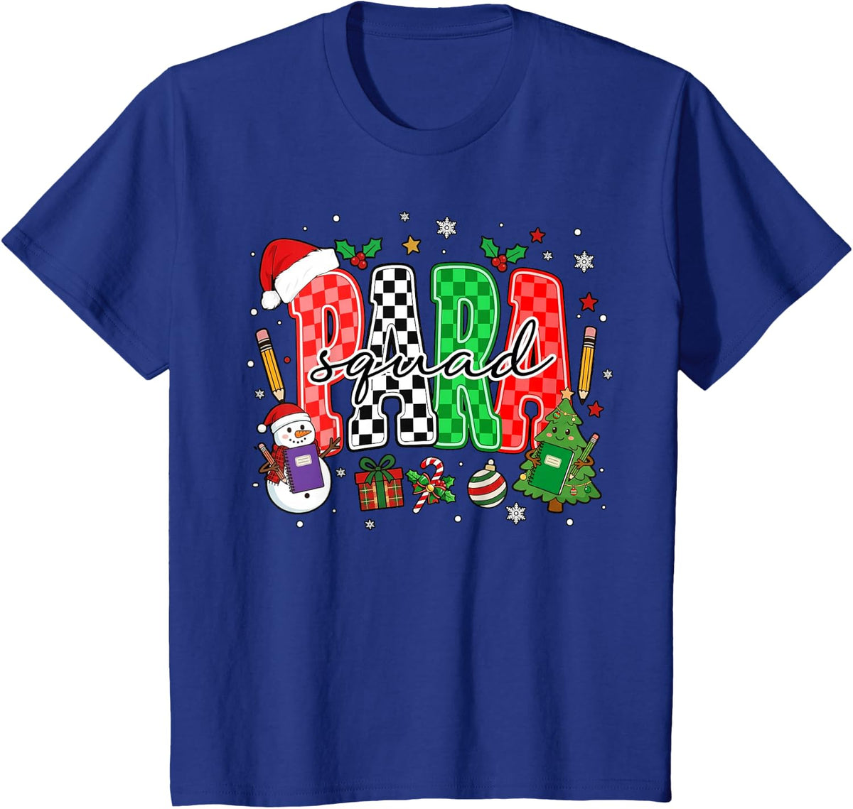 Christmas para Educator Assistant School Paraprofessional T-Shirt - Royal Blue