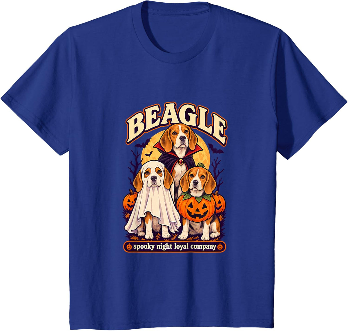 Beagle - Spooky Night Loyal Company Halloween T-Shirt - Royal Blue