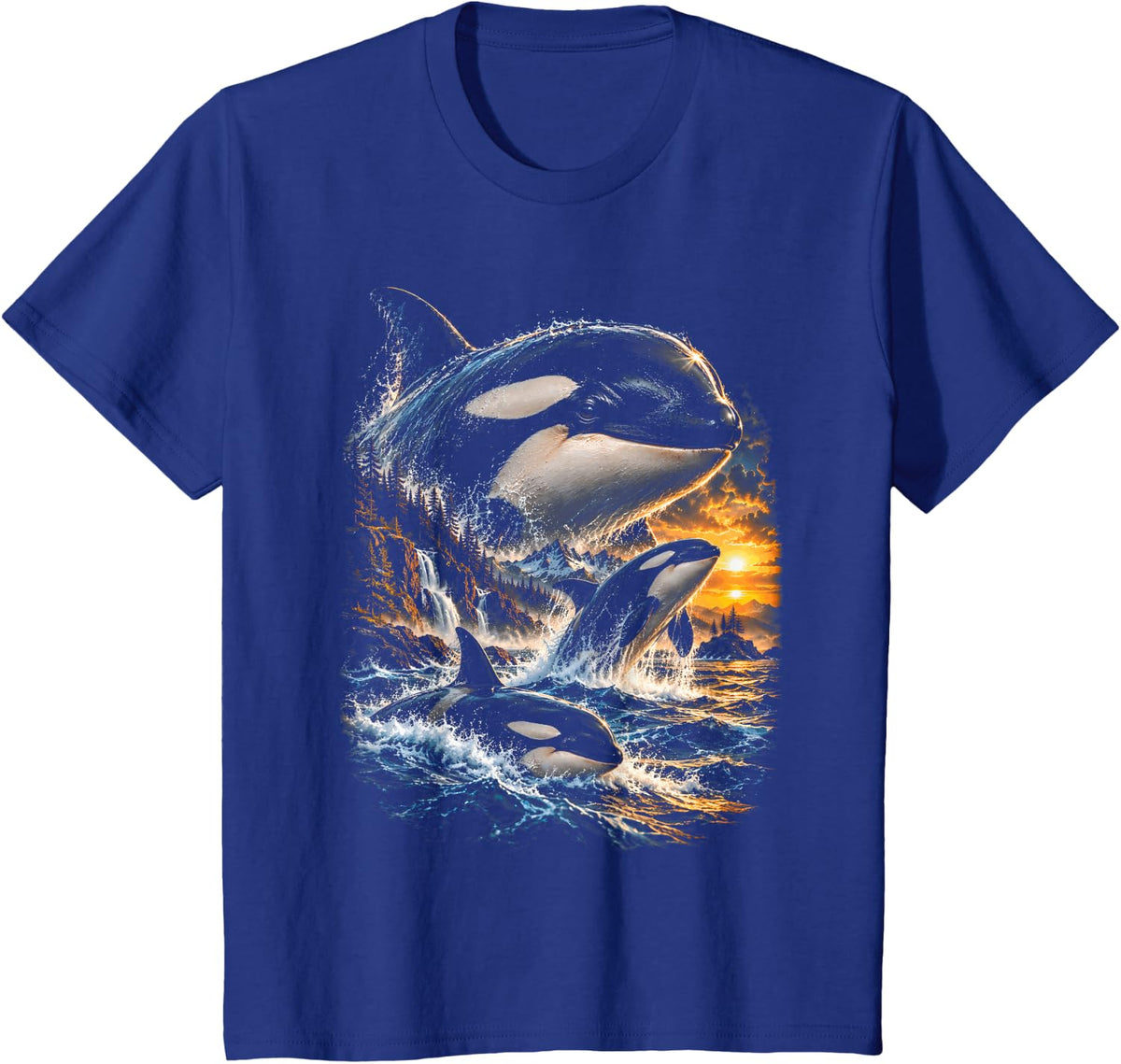 Killer Whale Ocean Wildlife Marine Life T-Shirt - Royal Blue
