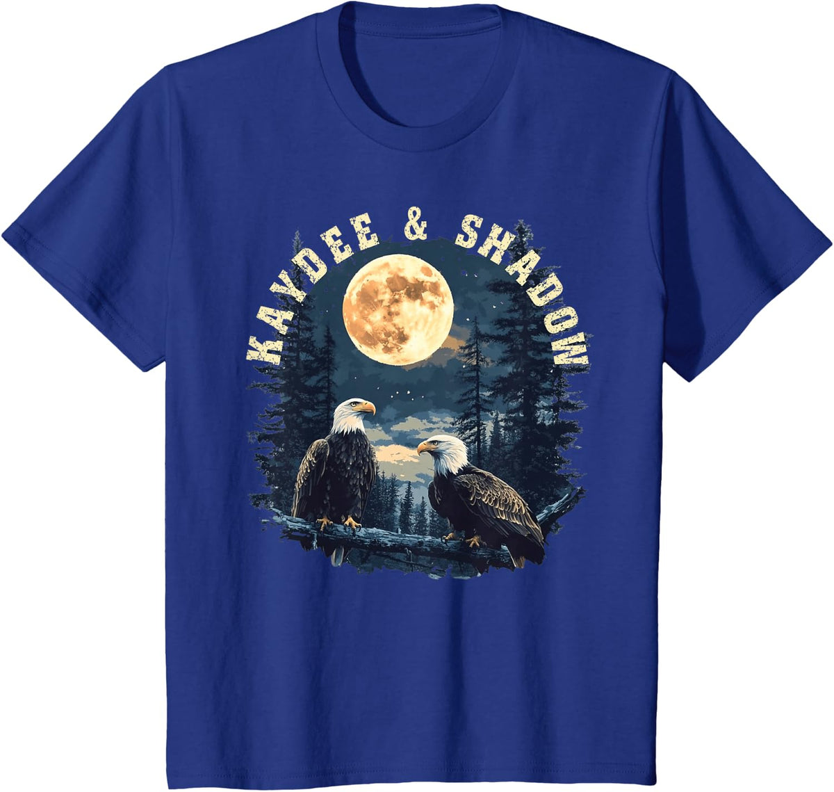 Kaydee and Shadow Bald Eagles Big Bear California T-Shirt - Royal Blue