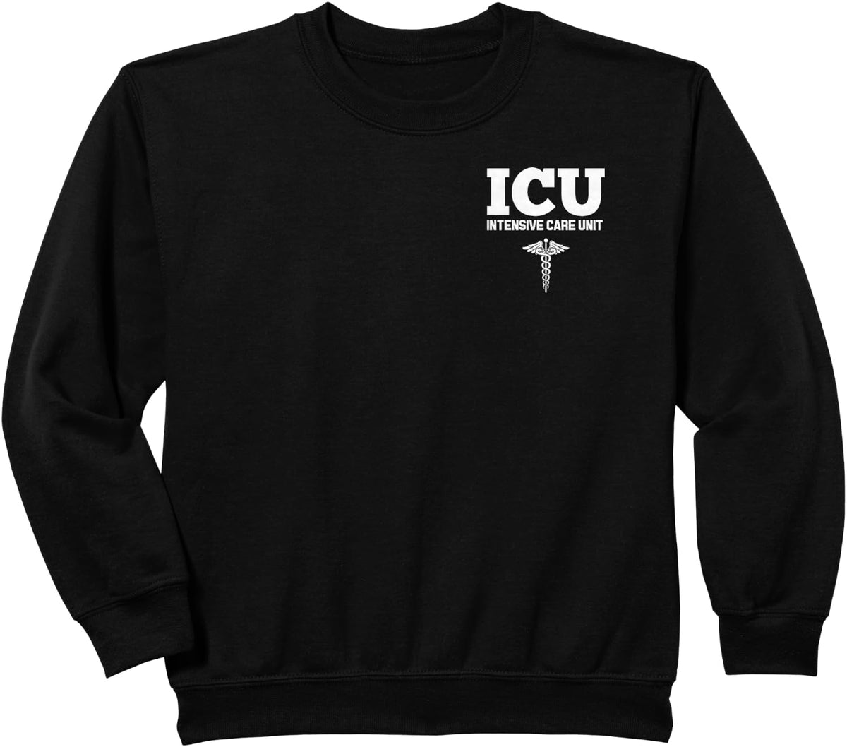 ICU Registered Nurse Intensive Care Unit RN Staff Uniform Sweatshirt - Black