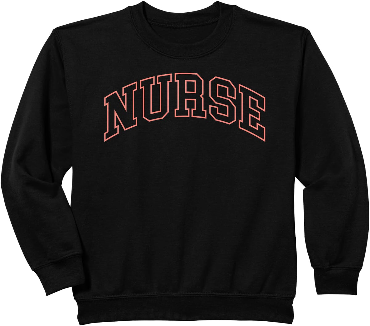 Nurse Crewneck, College Icu nurse and RN nurse sweater Sweatshirt - Black
