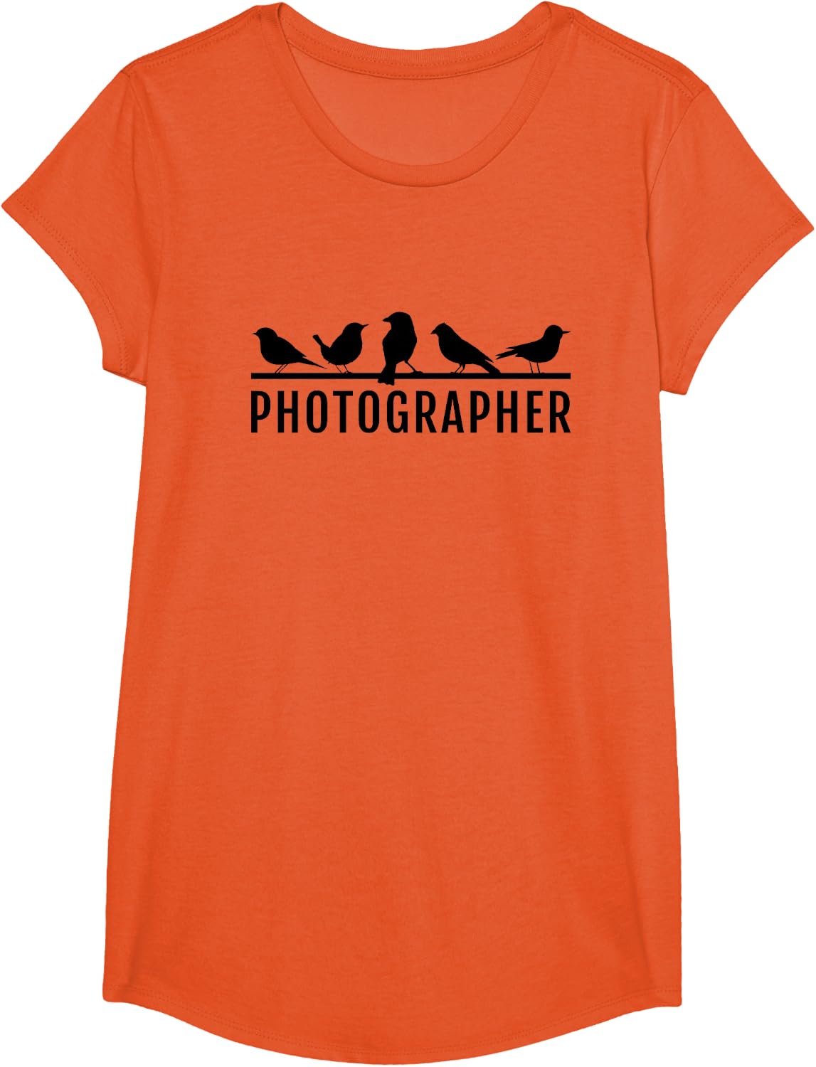 Bird Photographer, Wildlife Photography T-Shirt - Girls Orange
