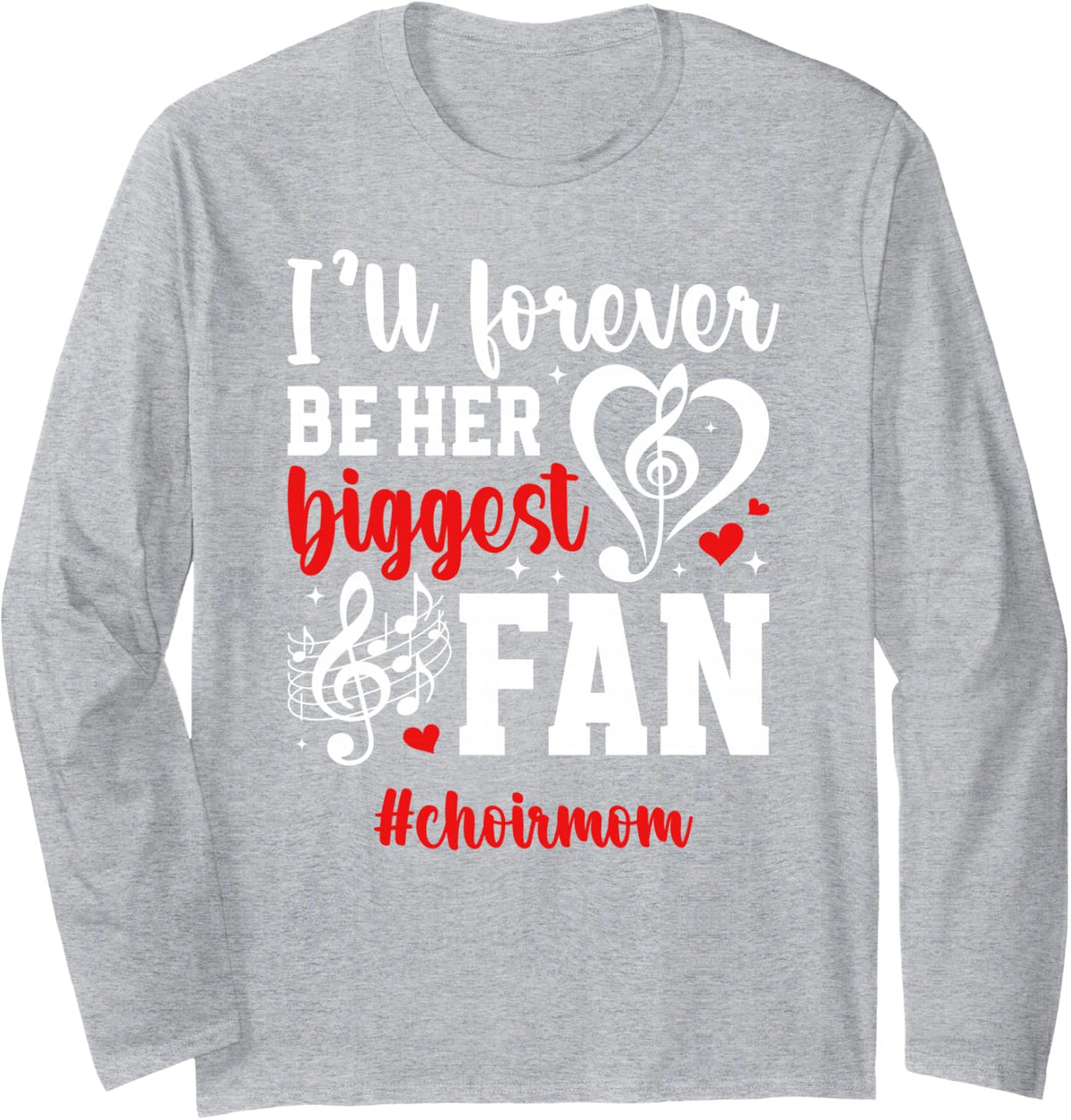 Choir Mom of A Choir Member Proud Choir Mother Choir Mama Long Sleeve T-Shirt - Adult Unisex Heather Grey