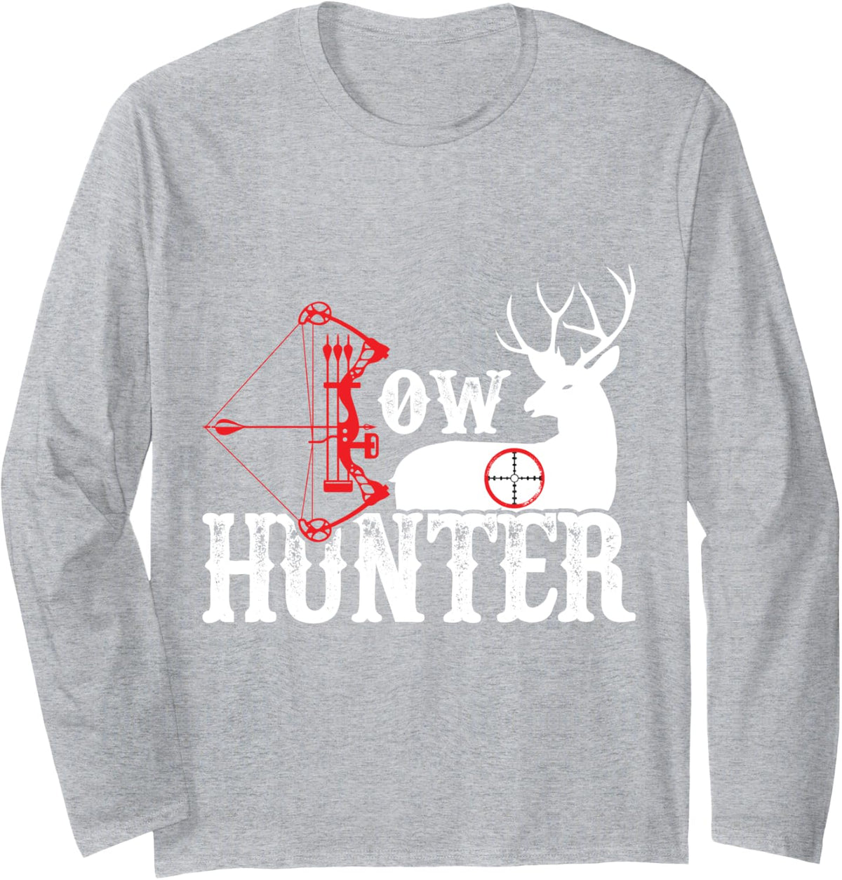 Bow Hunter Long Sleeve T-Shirt - Adult Unisex Heather Grey