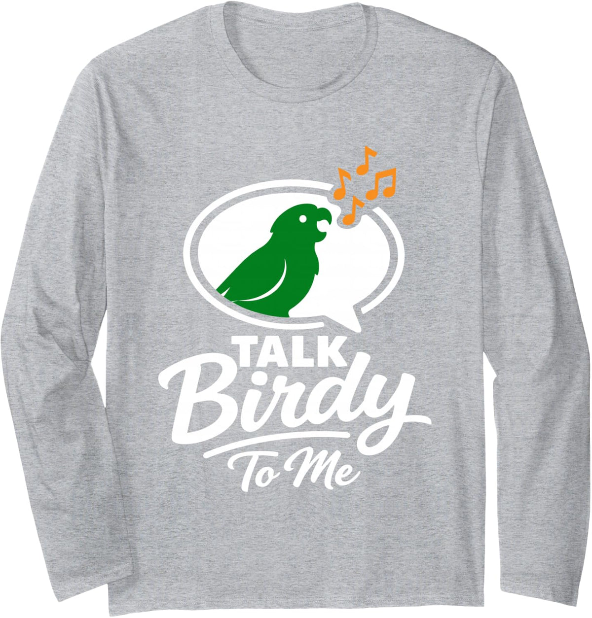 Conure Chaos Crew Parrot Owner Bird Mom Humor Colorful Long Sleeve T-Shirt - Adult Unisex Heather Grey
