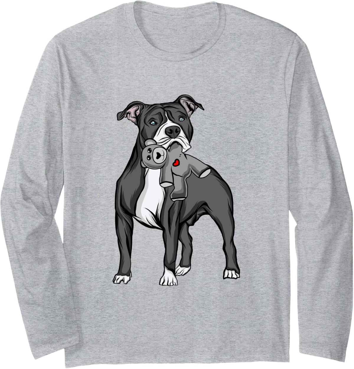 American Staffordshire Terrier Amstaff Long Sleeve T-Shirt - Adult Unisex Heather Grey