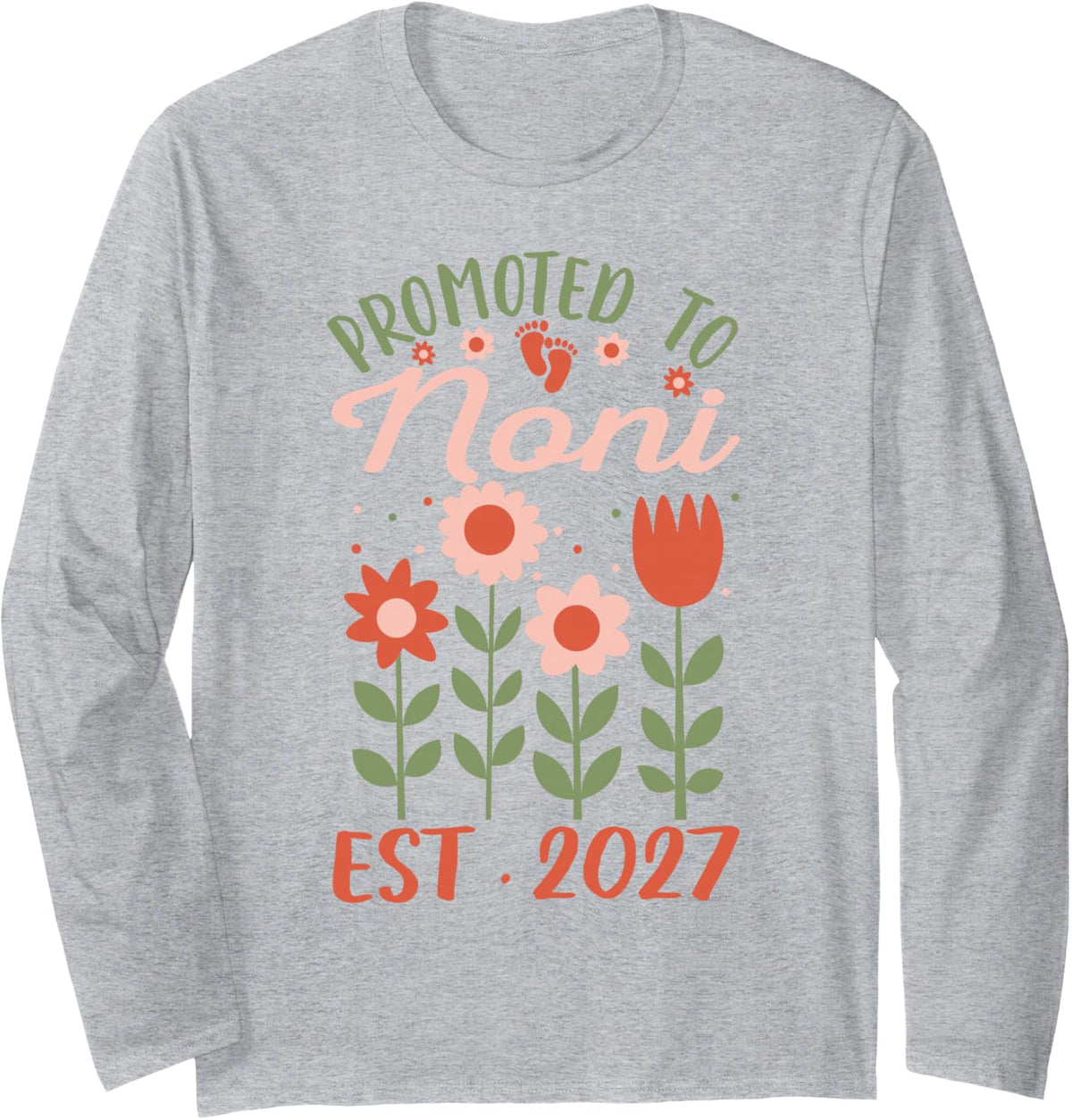 Promoted to Noni Est. 2027 Long Sleeve T-Shirt - Adult Unisex Heather Grey