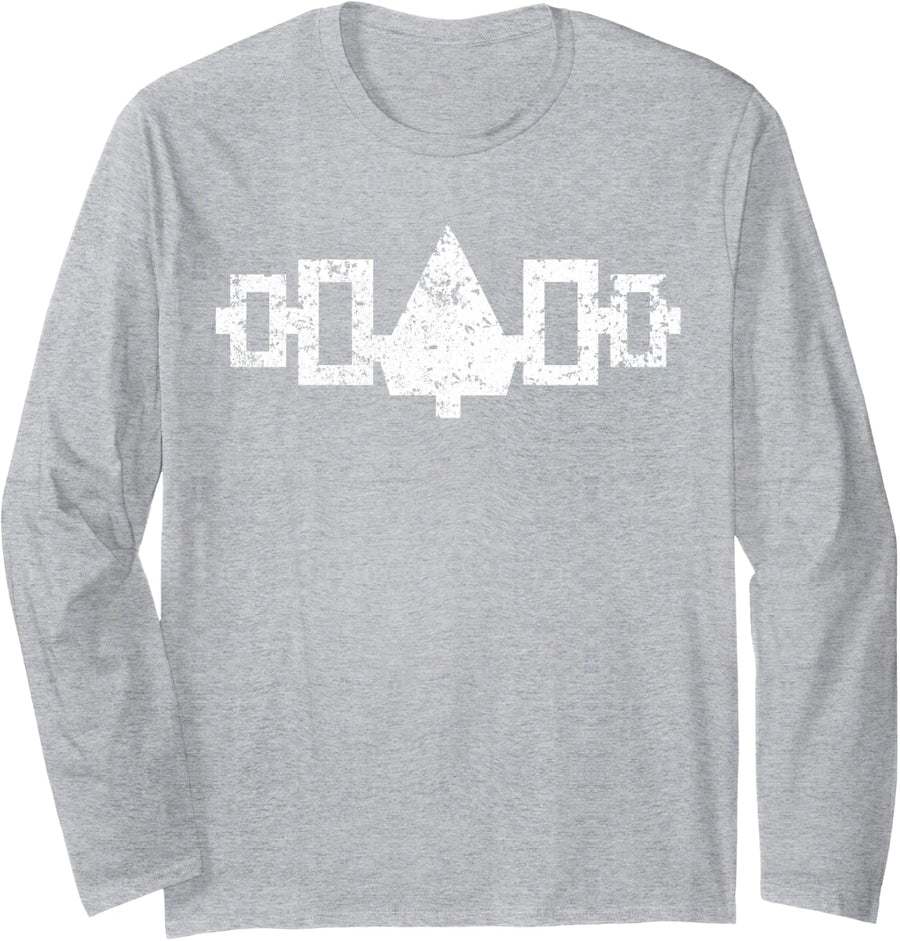 Iroquois Hiawatha Belt Design Distressed Long Sleeve T-Shirt - Adult Unisex Heather Grey