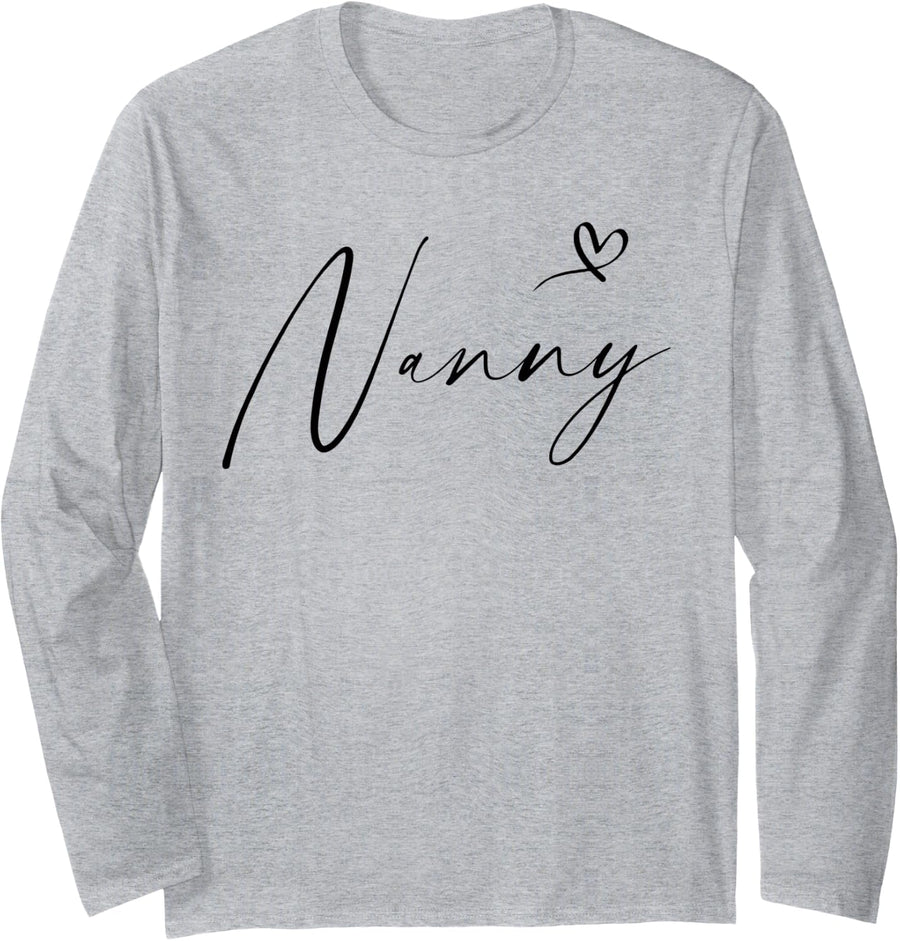 Nanny For Women For grandma Mother's Day Long Sleeve T-Shirt - Adult Unisex Heather Grey