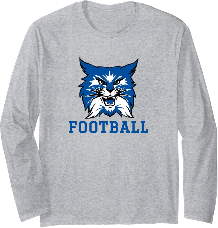 Columbus Community Wildcats Football Long Sleeve T-Shirt - Adult Unisex Heather Grey