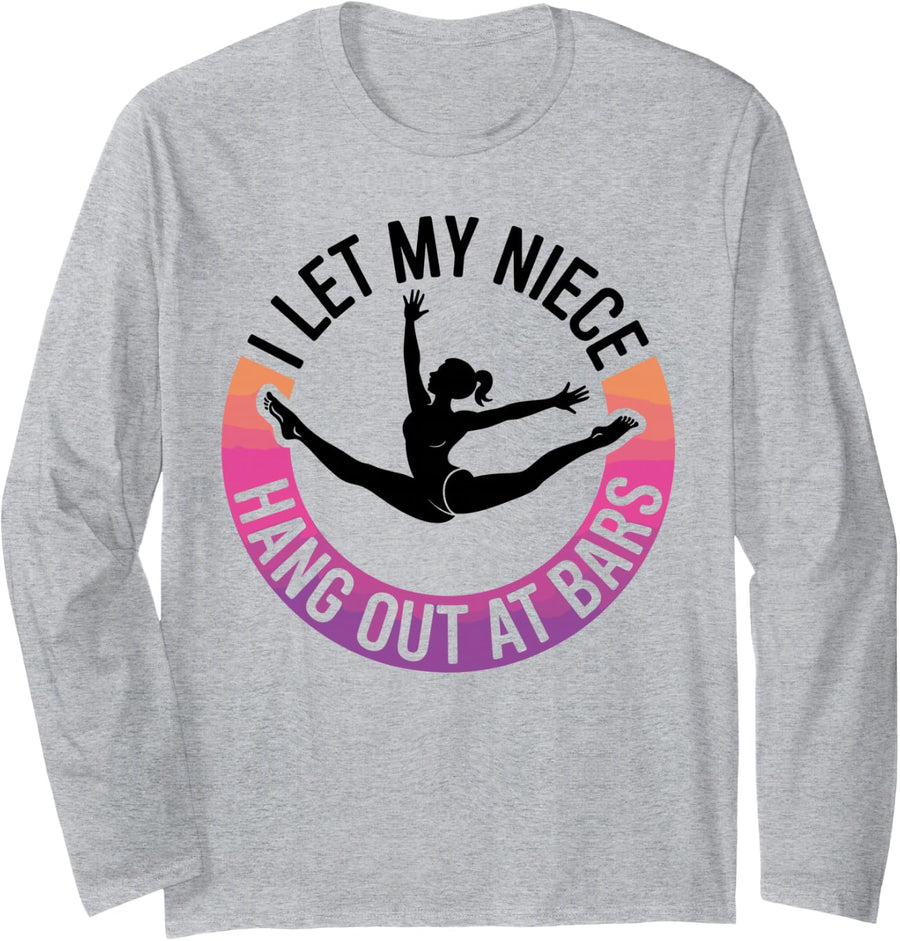 Funny Gymnastics Aunt Long Sleeve T-Shirt - Adult Unisex Heather Grey