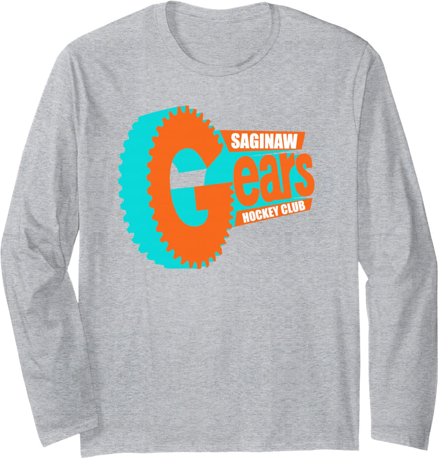 Saginaw Gears Hockey Club Long Sleeve T-Shirt - Adult Unisex Heather Grey