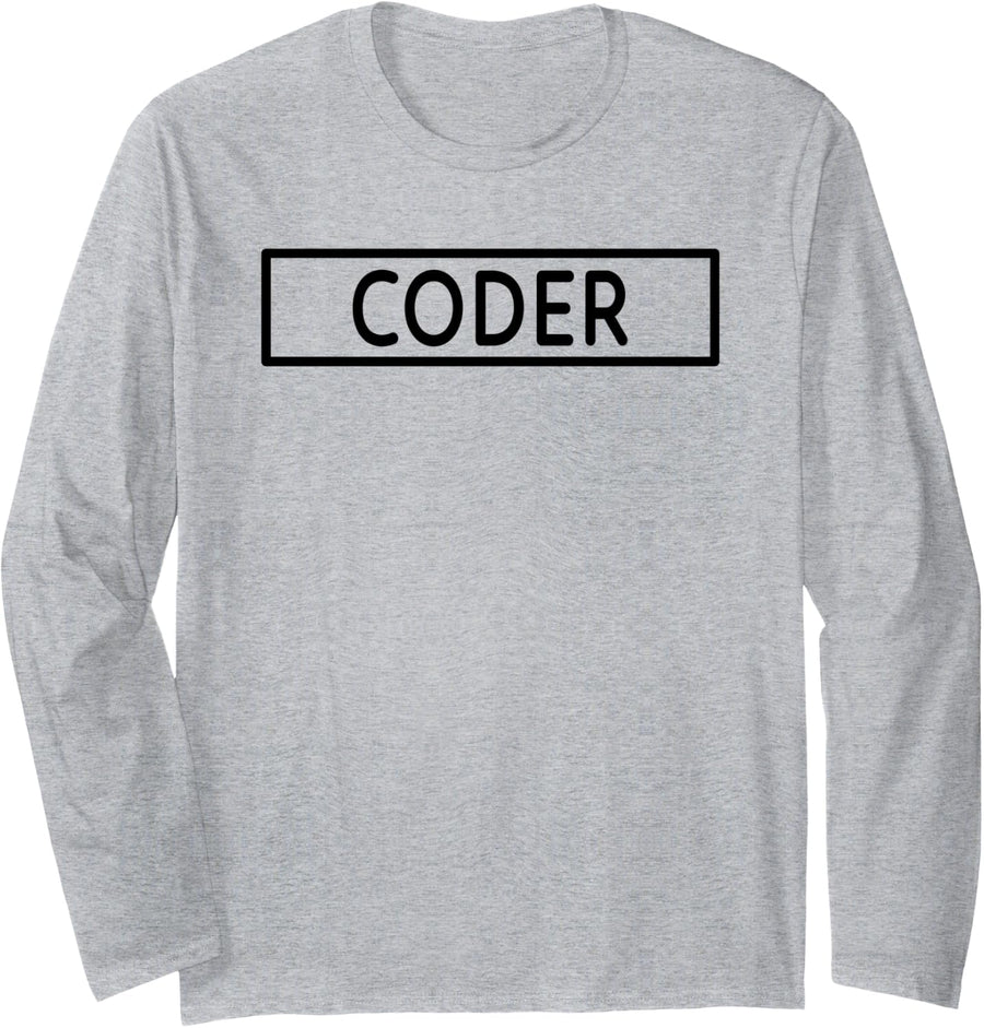 Coder Long Sleeve T-Shirt - Adult Unisex Heather Grey
