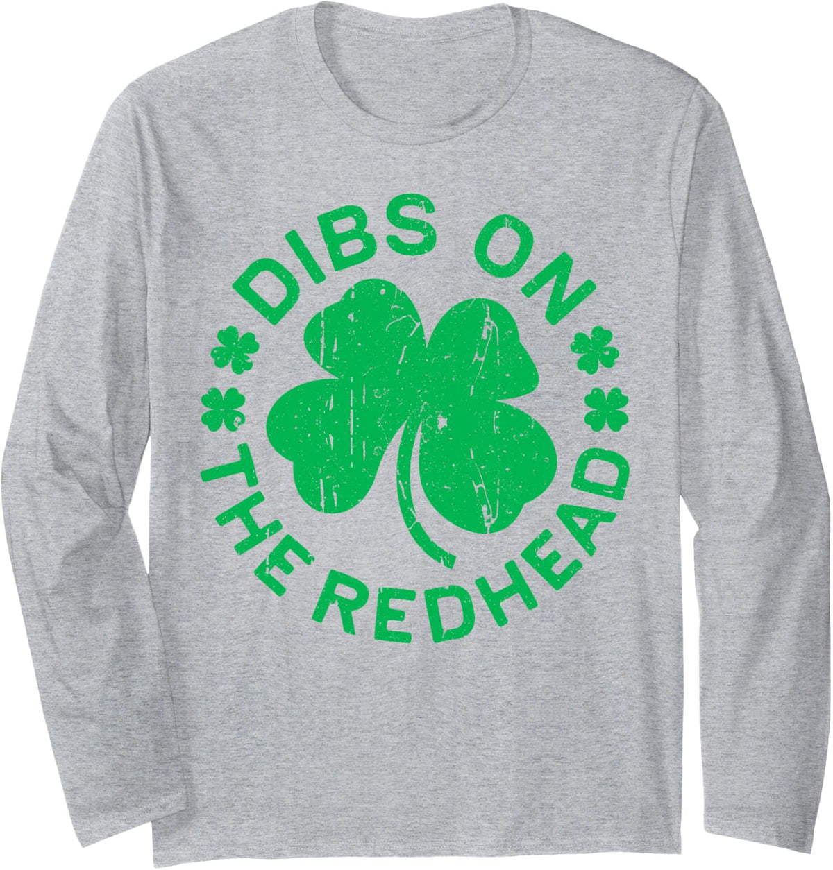Dibs On The Redhead Long Sleeve Shirt St Patricks Day Gift Long Sleeve T-Shirt - Adult Unisex Heather Grey