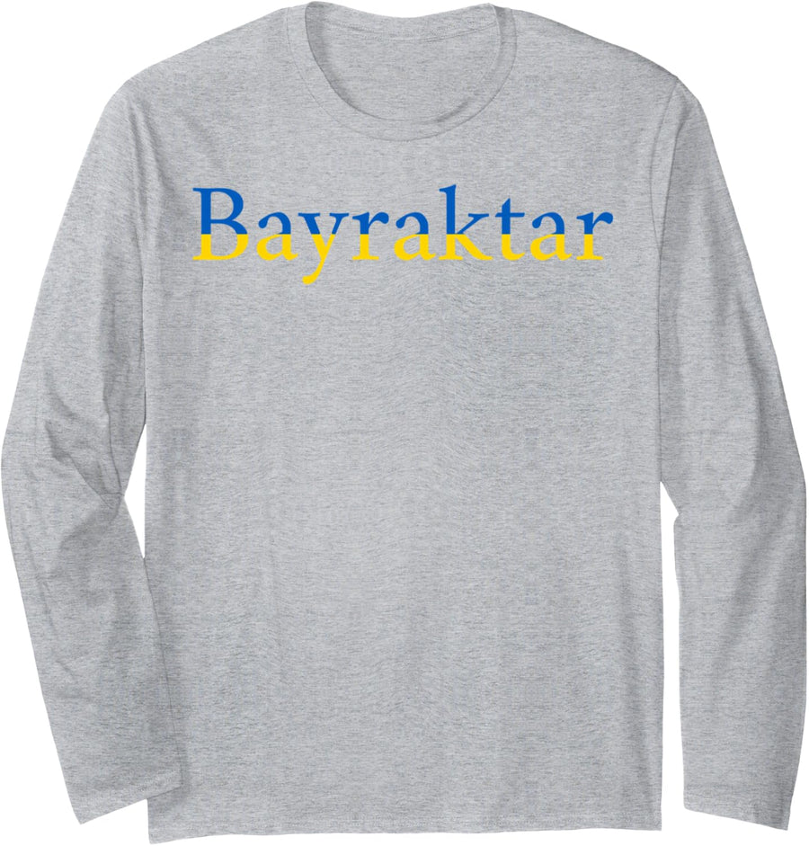 Bayraktar TB2 with the Ukrainian Flag Classic Long Sleeve T-Shirt - Adult Unisex Heather Grey