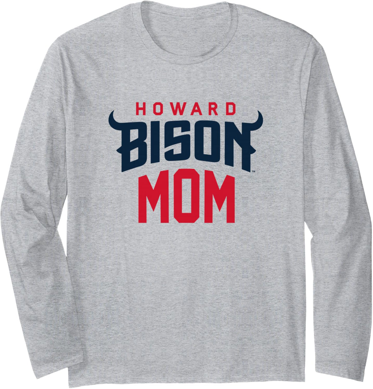 Howard University Bison Mom Long Sleeve T-Shirt - Adult Unisex Heather Grey