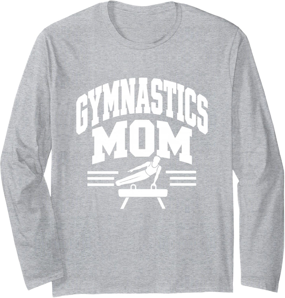 Gymnastics Mom Mama Gymnast Son Long Sleeve T-Shirt - Adult Unisex Heather Grey