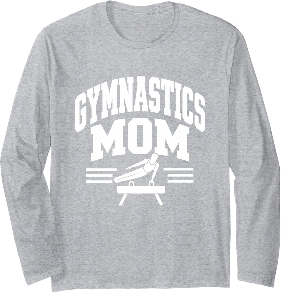 Gymnastics Mom Mama Gymnast Son Long Sleeve T-Shirt - Adult Unisex Heather Grey