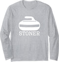 Curling Player & Fan | Stoner | Curling Long Sleeve T-Shirt - Adult Unisex Heather Grey