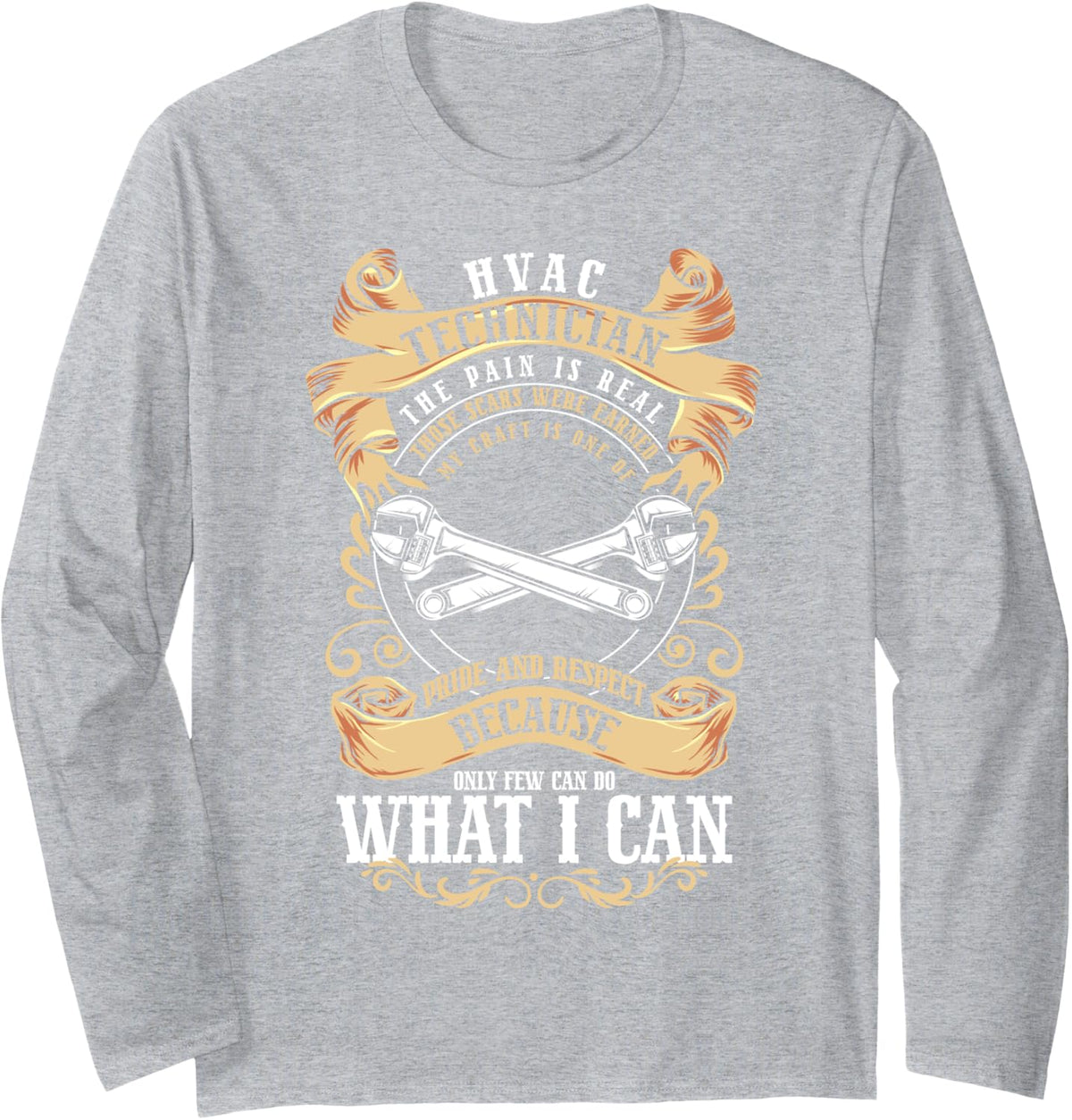 HVAC Mechanic Certified HVAC Tech HVAC Technician Long Sleeve T-Shirt - Adult Unisex Heather Grey