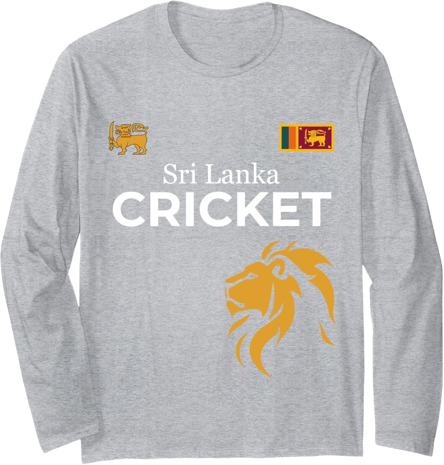 Sri Lanka Cricket Perfect for Lankan Cricket Fans Long Sleeve T-Shirt - Adult Unisex Heather Grey
