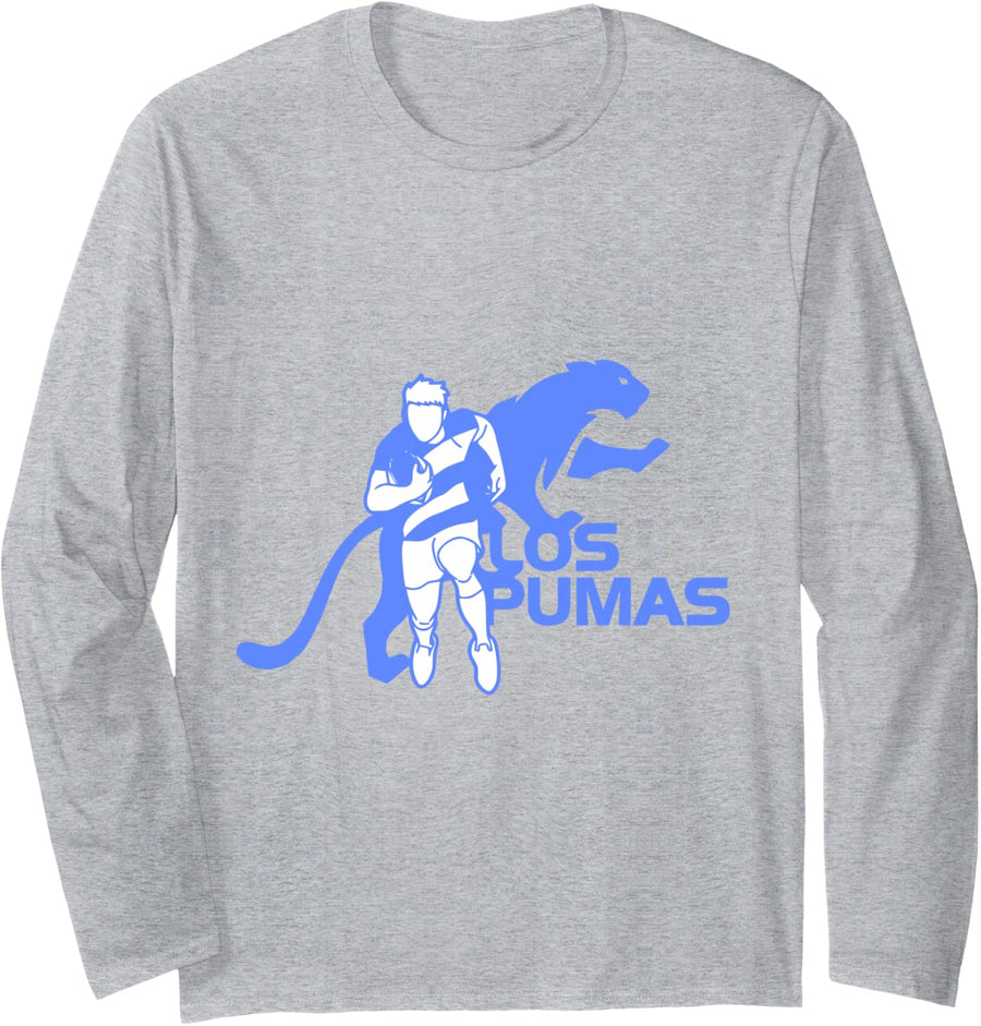 Argentinian Rugby Supporter - Los Pumas Rugby Long Sleeve T-Shirt - Adult Unisex Heather Grey