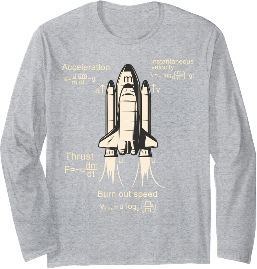 Rocket propulsion - Rocket science, Aerospace Engineering Long Sleeve T-Shirt - Adult Unisex Heather Grey