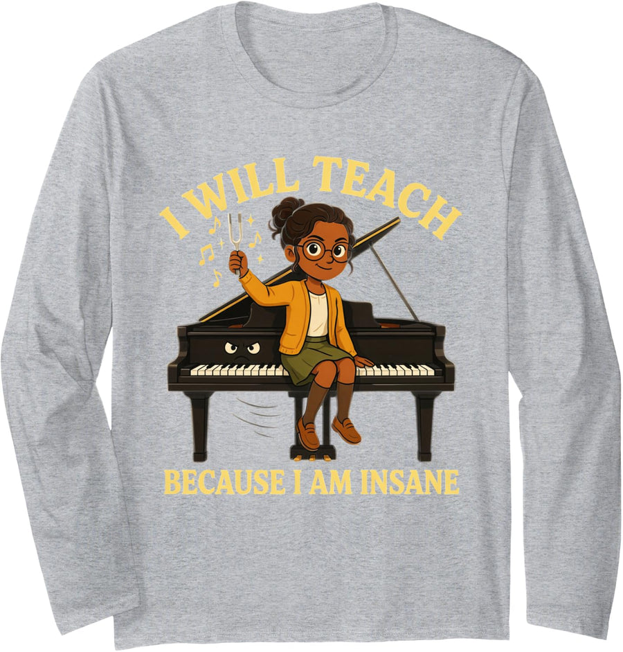 Music Teacher Instructor Educator Tutor Band Director Choir Long Sleeve T-Shirt - Adult Unisex Heather Grey
