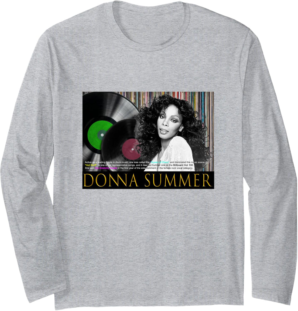 Donna Summer_001 Long Sleeve T-Shirt - Adult Unisex Heather Grey
