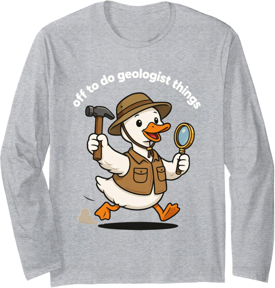Geologist Geologists Geology Geoscientist Female Long Sleeve T-Shirt - Adult Unisex Heather Grey