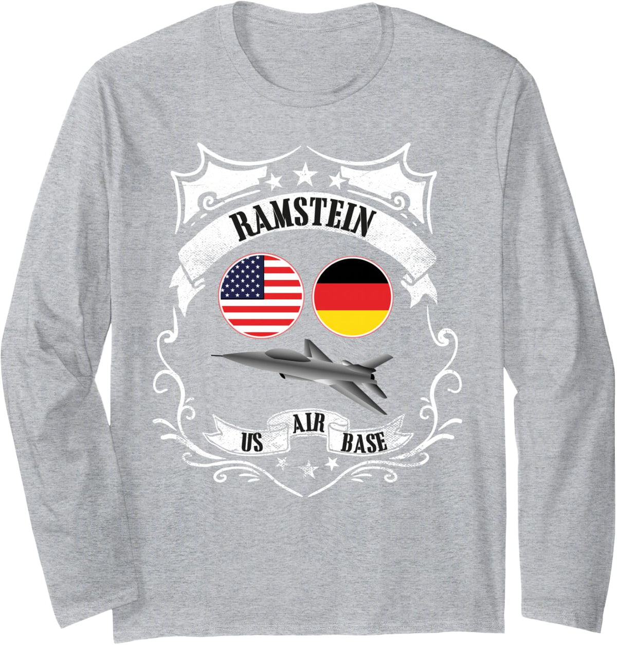Ramstein Air Base Germany | military gift idea Long Sleeve T-Shirt - Adult Unisex Heather Grey