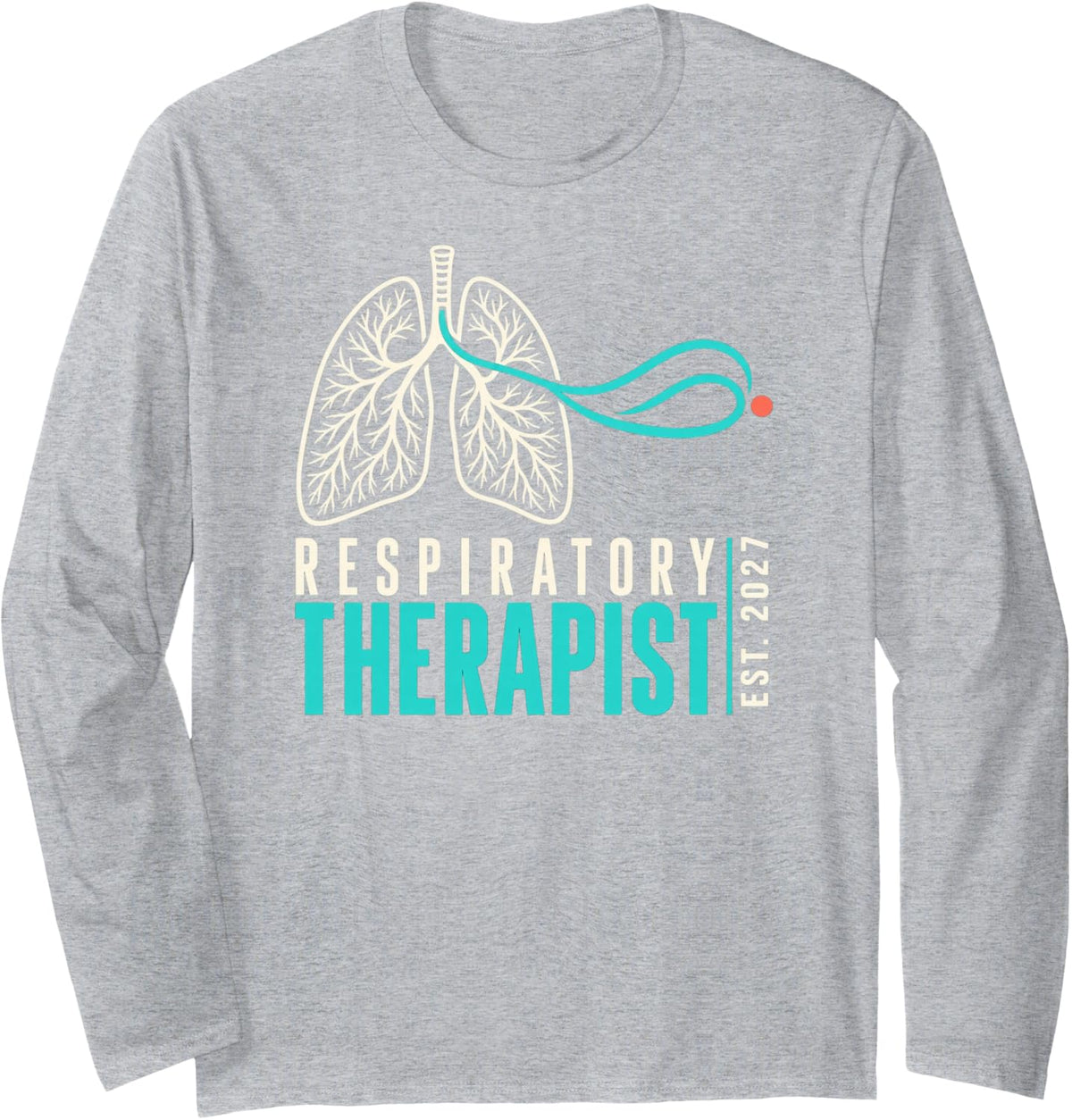 Respiratory Therapist Est 2027 RT Graduation Long Sleeve T-Shirt - Adult Unisex Heather Grey